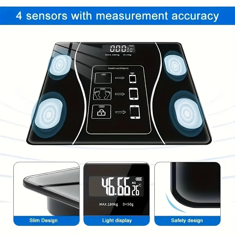 Smart Digital Body Scale — LED Display, 400lb Capacity for Weight & Fitness Tracking
