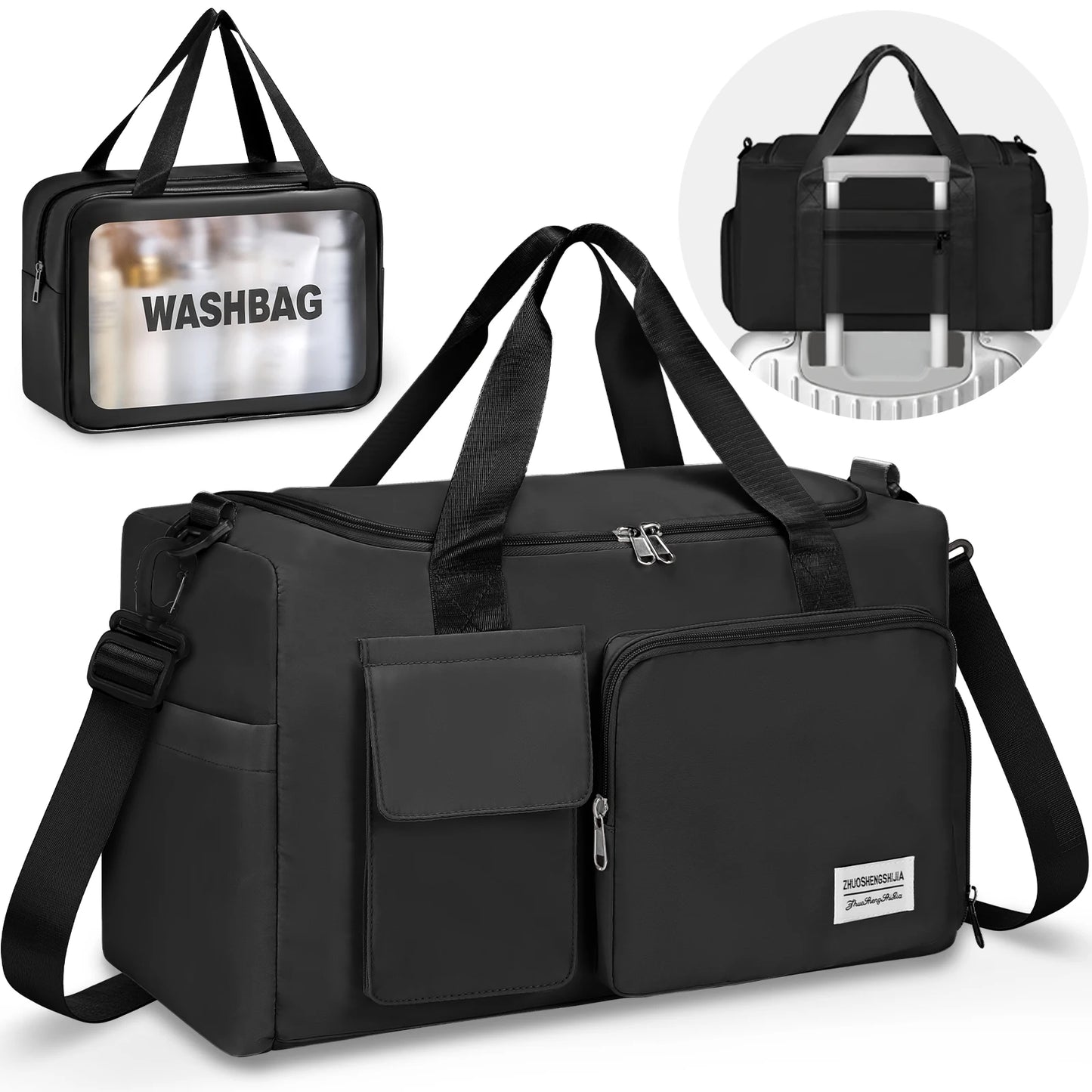 ChargeFit Gym Duffel Bag — Waterproof Weekender with Dry & Wet Separation for Travel & Sport