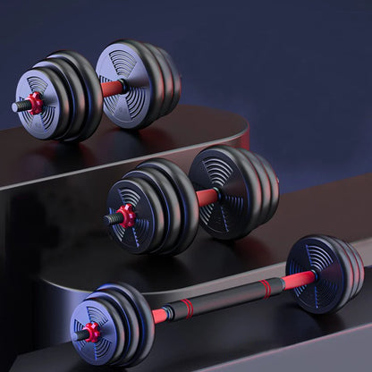 Adjustable Dumbbell & Barbell Set — 5-44lbs Anti-Slip Home Gym Strength Training Weights