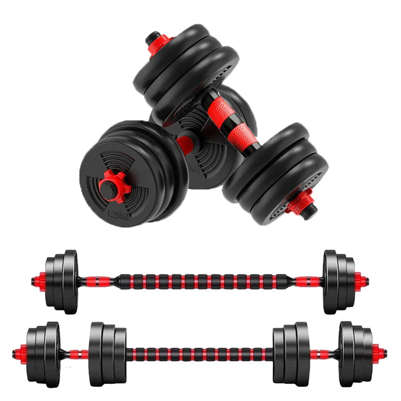 Adjustable Dumbbell & Barbell Set — 5-44lbs Anti-Slip Home Gym Strength Training Weights