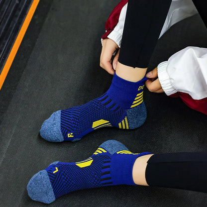Marathon Sport Socks (3 Pairs) — Cushioned Mesh Ankle Socks for Running & Fitness