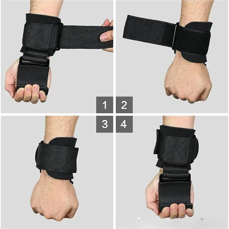Weight Lifting Hooks & Straps — Non-Slip Grip Support for Deadlifts, Pull-Ups & Gym Training