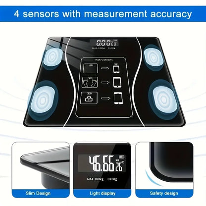 Smart Digital Body Scale — LED Display, 400lb Capacity for Weight & Fitness Tracking