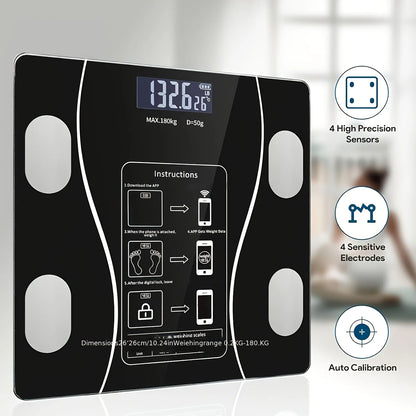 Smart Digital Body Scale — LED Display, 400lb Capacity for Weight & Fitness Tracking