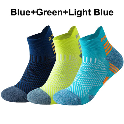 Marathon Sport Socks (3 Pairs) — Cushioned Mesh Ankle Socks for Running & Fitness