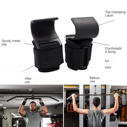 Weight Lifting Hooks & Straps — Non-Slip Grip Support for Deadlifts, Pull-Ups & Gym Training