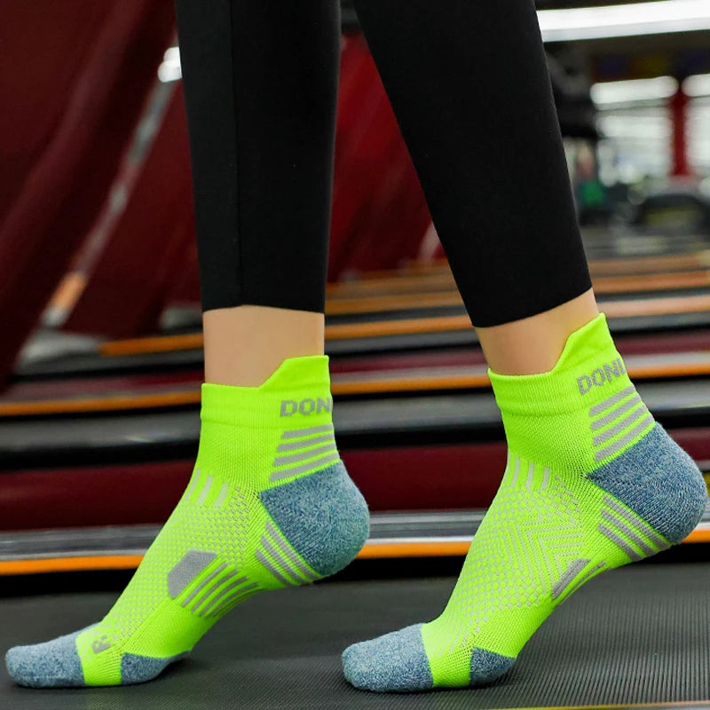 Marathon Sport Socks (3 Pairs) — Cushioned Mesh Ankle Socks for Running & Fitness