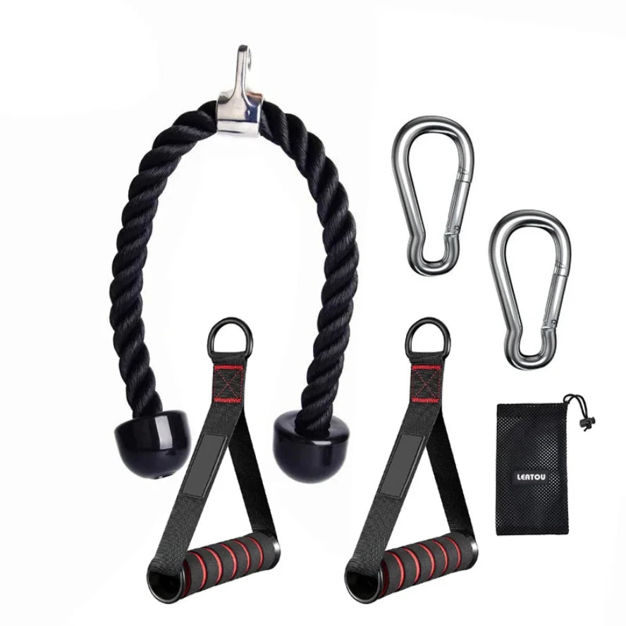 Triceps Rope Cable Attachment — Pull Down Cord for Biceps, Shoulders & Back Training