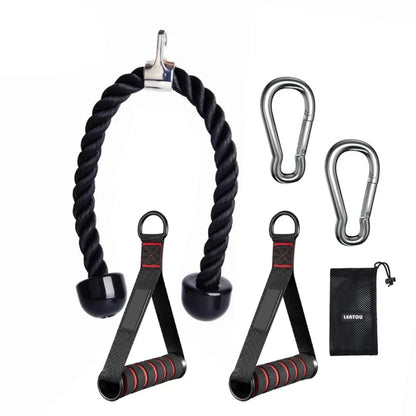 Triceps Rope Cable Attachment — Pull Down Cord for Biceps, Shoulders & Back Training
