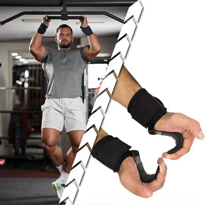 Weight Lifting Hooks & Straps — Non-Slip Grip Support for Deadlifts, Pull-Ups & Gym Training